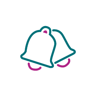 Das Piktogramm zeigt zwei weihnachtliche Glocken