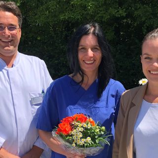 v. re.: Kathrin Hofstetter, Stephanie Schmidt und Dr. Christian Glöckner. 