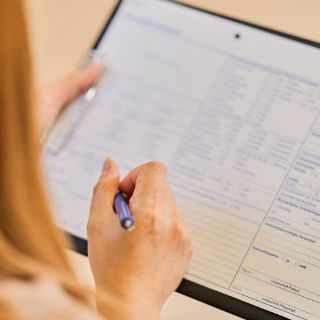 Bild mit Aufnahmebogen